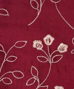 Embroidered Silk - Red